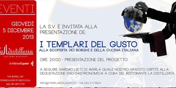 Invito e Cartellina Inaugurazione de “I Templari del Gusto”